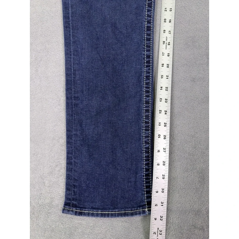 Rock Revival Jeans Womens 32 Blue Dark Wash Jessica Mid Rise Curvy Straight